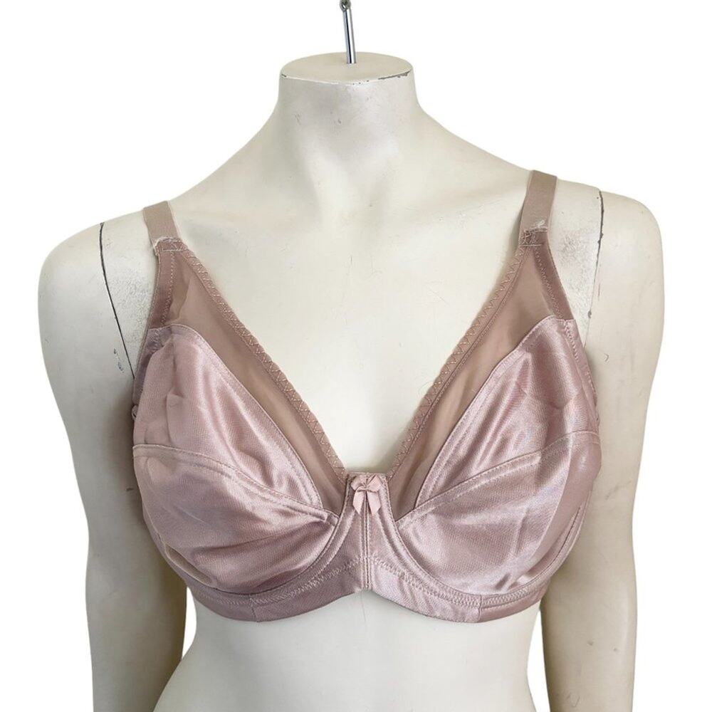 GELMART 5143 Full Cup Satin Bra in Nude  Underwire Unpadded SZ 42D